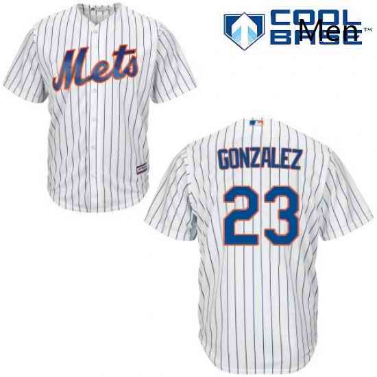 Mens Majestic New York Mets 23 Adrian Gonzalez Replica White Home Cool Base MLB Jersey